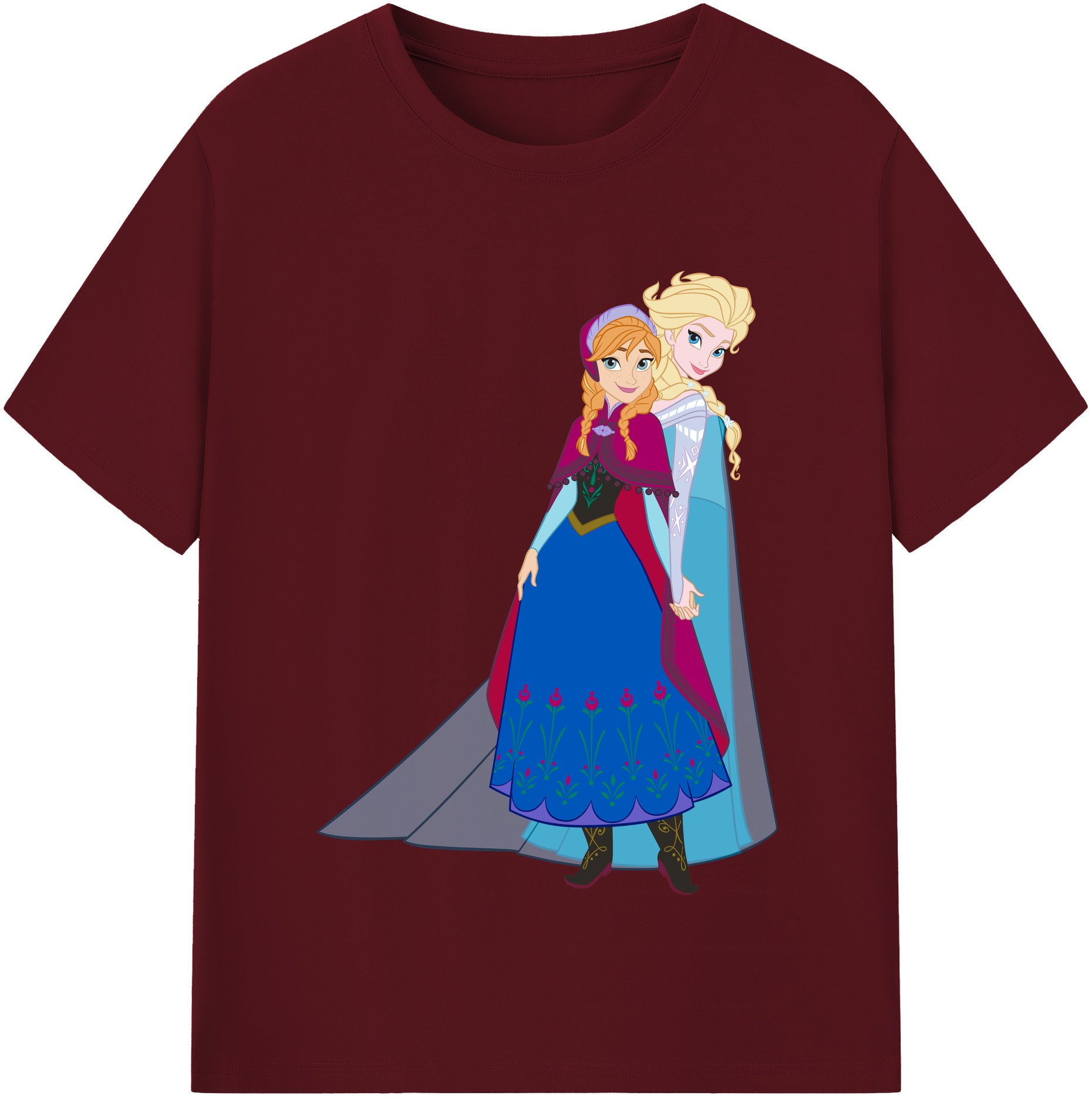 （画像用） アナと雪の女王 アンナ エルサ Frozen Anna Elsa 綿100％半袖Tシャツ（フロントプリント）